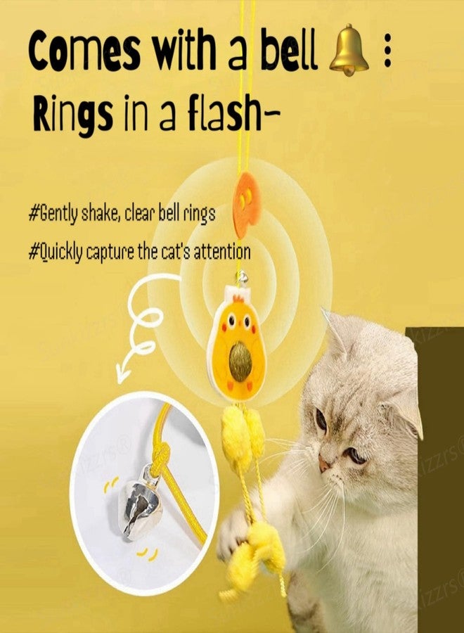 Sunkizzrs® Hanging Swing Catnip Toy - Interactive Cat Teaser Toy - Elastic Rope Design Cats Rotatable Edible Mint Natural Healthy Teeth Cleaning Chew Claw Toy for Cat/Kitten (Chicken) - Image 5
